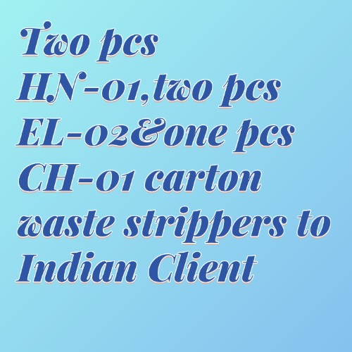 Two pcs HN-01,two pcs EL-02&one pcs CH-01 carton waste strippers to Indian Client