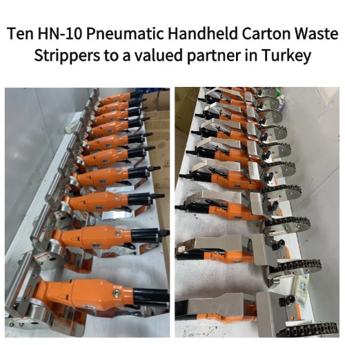 ten HN-10 Pneumatic Handheld Carton Waste Strippers to a valued partner in Turkey